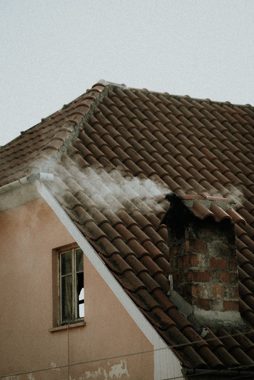 Finished roof with chimney